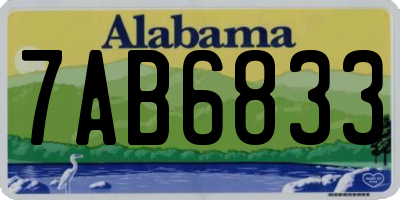 AL license plate 7AB6833