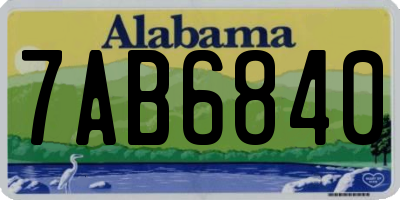 AL license plate 7AB6840