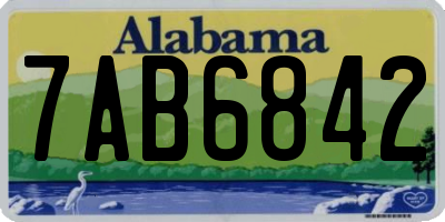 AL license plate 7AB6842