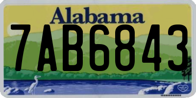 AL license plate 7AB6843