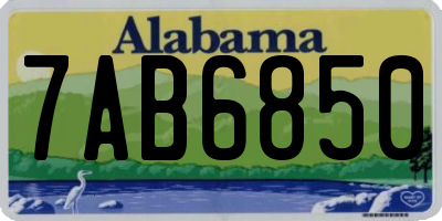 AL license plate 7AB6850