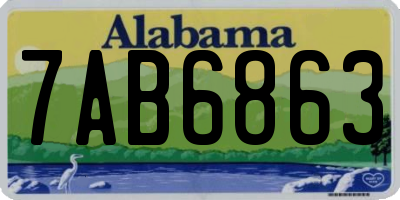 AL license plate 7AB6863