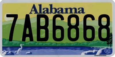 AL license plate 7AB6868