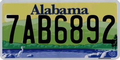 AL license plate 7AB6892