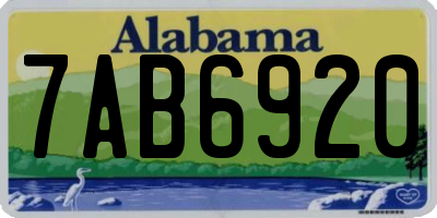 AL license plate 7AB6920