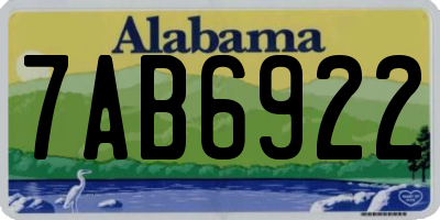 AL license plate 7AB6922