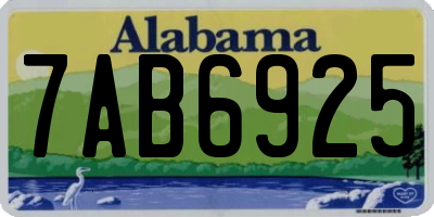 AL license plate 7AB6925