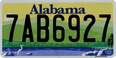 AL license plate 7AB6927