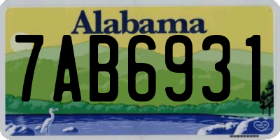AL license plate 7AB6931