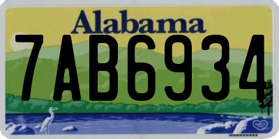 AL license plate 7AB6934
