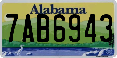 AL license plate 7AB6943