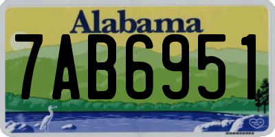 AL license plate 7AB6951