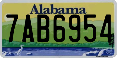 AL license plate 7AB6954