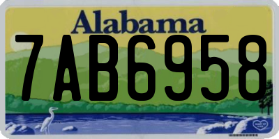 AL license plate 7AB6958
