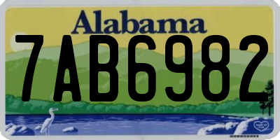 AL license plate 7AB6982