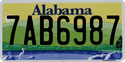 AL license plate 7AB6987