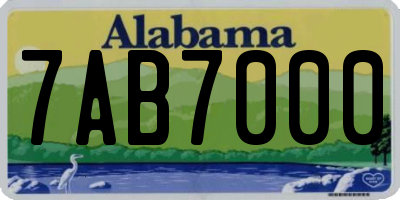 AL license plate 7AB7000
