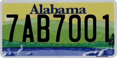 AL license plate 7AB7001
