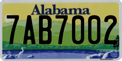 AL license plate 7AB7002