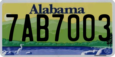 AL license plate 7AB7003