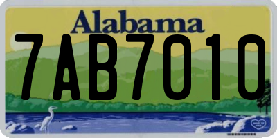 AL license plate 7AB7010