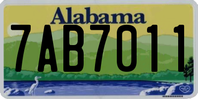 AL license plate 7AB7011