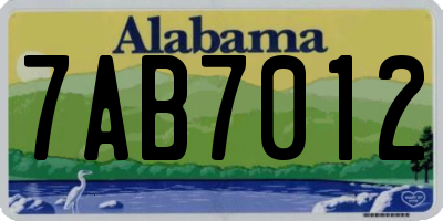 AL license plate 7AB7012