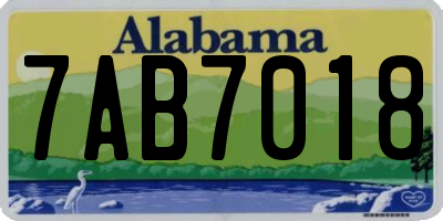 AL license plate 7AB7018