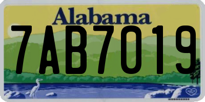 AL license plate 7AB7019