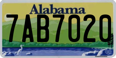 AL license plate 7AB7020