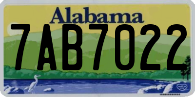 AL license plate 7AB7022