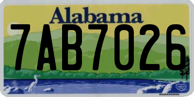 AL license plate 7AB7026
