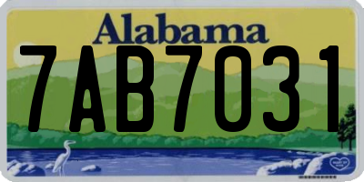 AL license plate 7AB7031