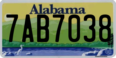 AL license plate 7AB7038