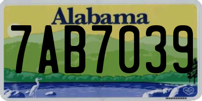 AL license plate 7AB7039