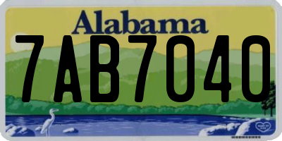 AL license plate 7AB7040