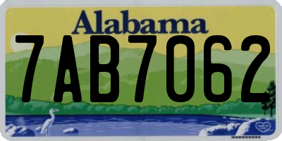 AL license plate 7AB7062