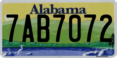 AL license plate 7AB7072