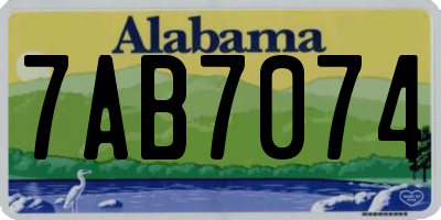 AL license plate 7AB7074