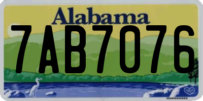 AL license plate 7AB7076