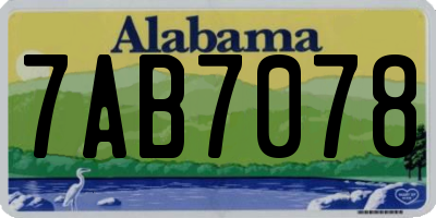 AL license plate 7AB7078