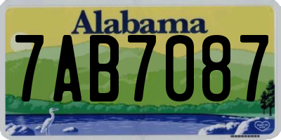 AL license plate 7AB7087
