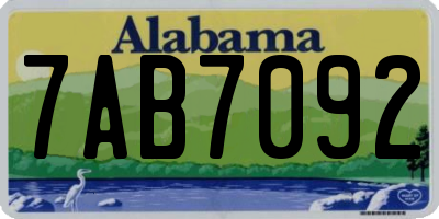 AL license plate 7AB7092