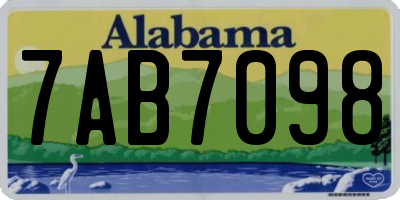 AL license plate 7AB7098