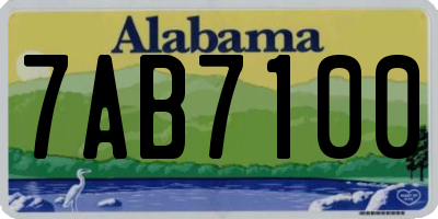 AL license plate 7AB7100