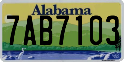 AL license plate 7AB7103
