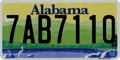 AL license plate 7AB7110