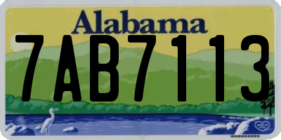 AL license plate 7AB7113