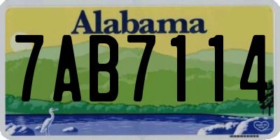 AL license plate 7AB7114