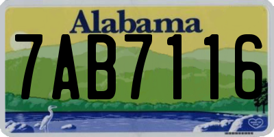 AL license plate 7AB7116